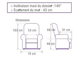fauteuil releveur confort 1er dimensions