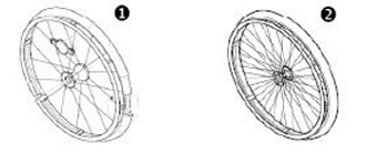 Roues pour FR manuels actifs KUSCHALL et TOP END (sans main-courante, ni pneu)