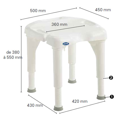 tabouret de douche invacare i-fit