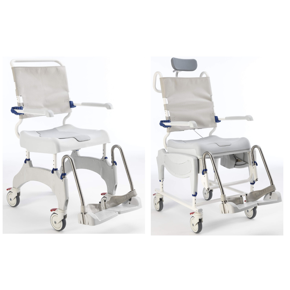 Chaise de douche assise ergonomique et repose pieds