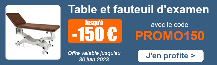 Code promo table et fauteuil examen