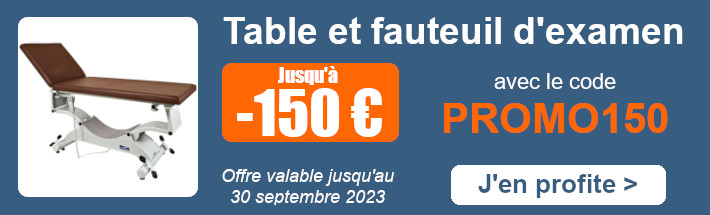 Code promo table et fauteuil examen
