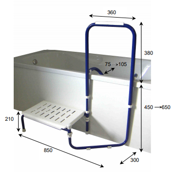 Marchepied réversible pour baignoire - Sofamed