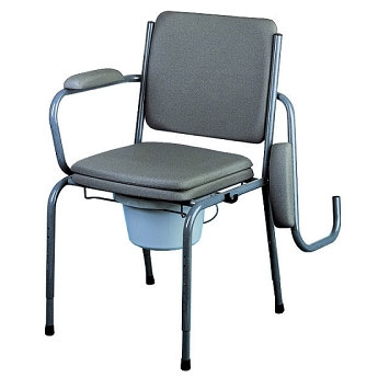 Chaise de Toilette Pliable,Chaise Toilette Percée Réglable en Hauteur avec  Accoudoir et Seau de Toilette,Antidérapante Chaise Percée pour Patients