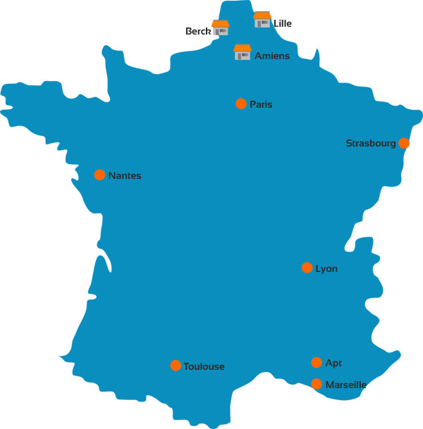 Dépôts logistiques Sofamed en France