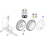 Pices dtaches pour roue avant 9'' fauteuil roulant Bora Refresh