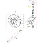 Pices dtaches pour roue avant fauteuil roulant Bora