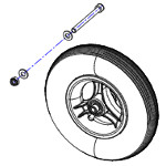 Pices dtaches pour roue avant fauteuil roulant Dragon Vertic