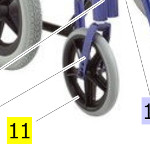 Roues avant pour fauteuil de transfert Alu Lite