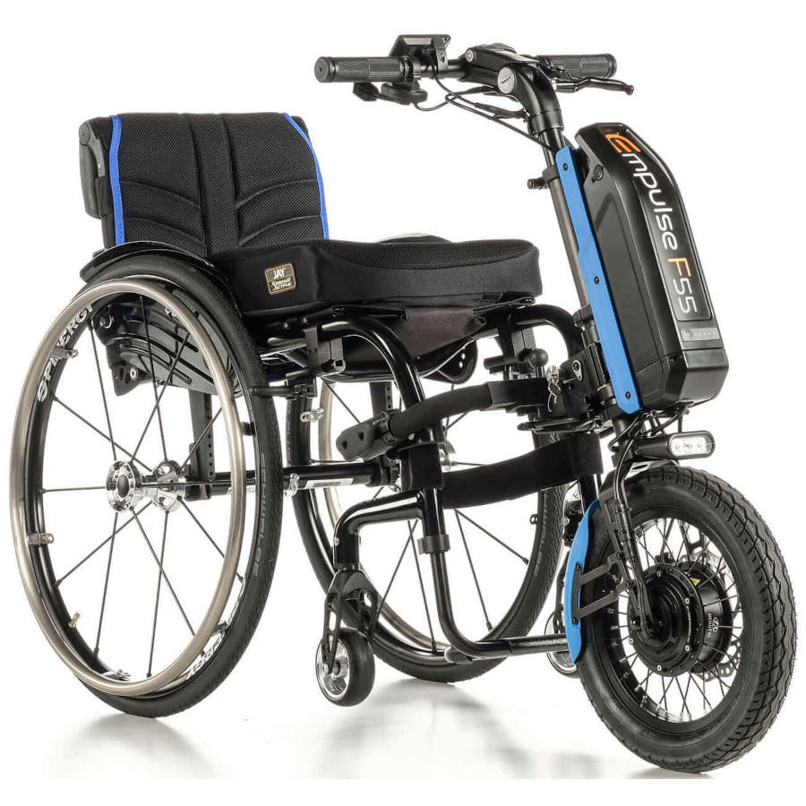 5ème roue électrique Empulse F55 roue 14 pour fauteuil roulant manuel