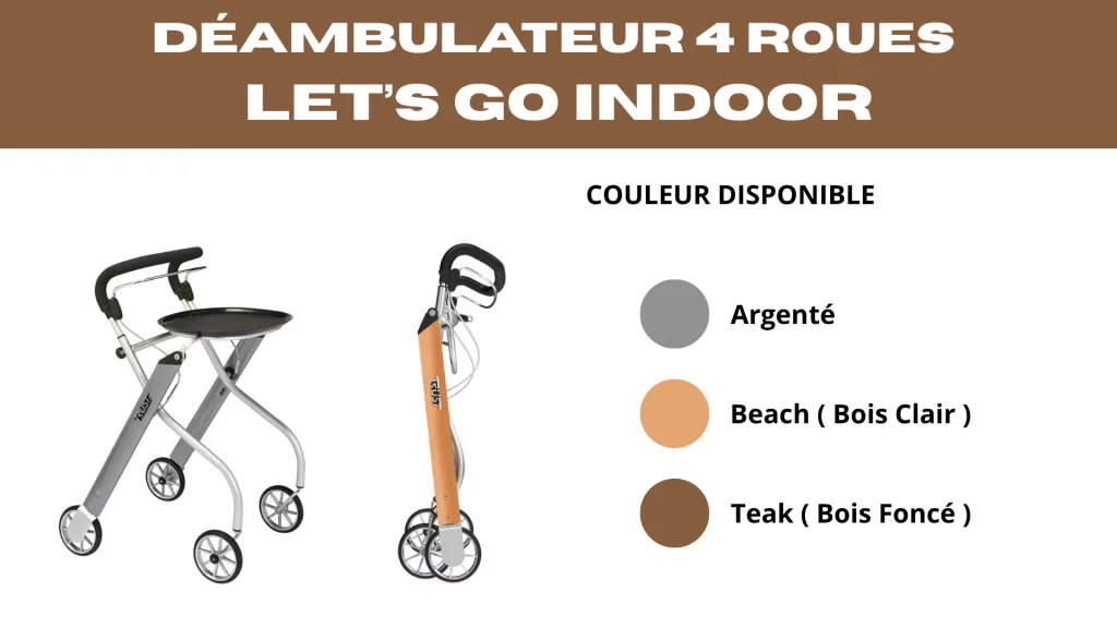 Déambulateur 4 roues Let'sGO INDOORaménagement salle de bain PMR
