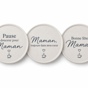 Sous-tasse “Fête des Mères” imprimée en 3D – 9,4 cm