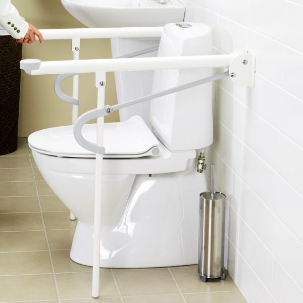 Accoudoir de toilettes relevable Etac Optima L avec pied – Image 2