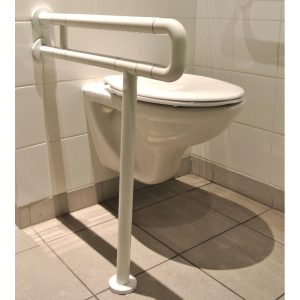 Barre d'appui WC Iliade avec fixation mur et sol