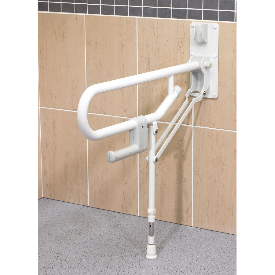 Barre d'appui WC relevable Novo avec pied réglable