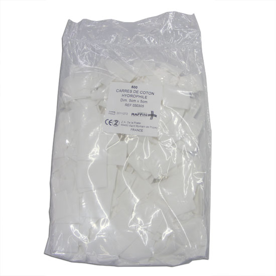 Coton carré (sachet de 500)
