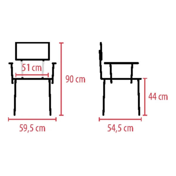Chaise releveur Komod - Dimensions