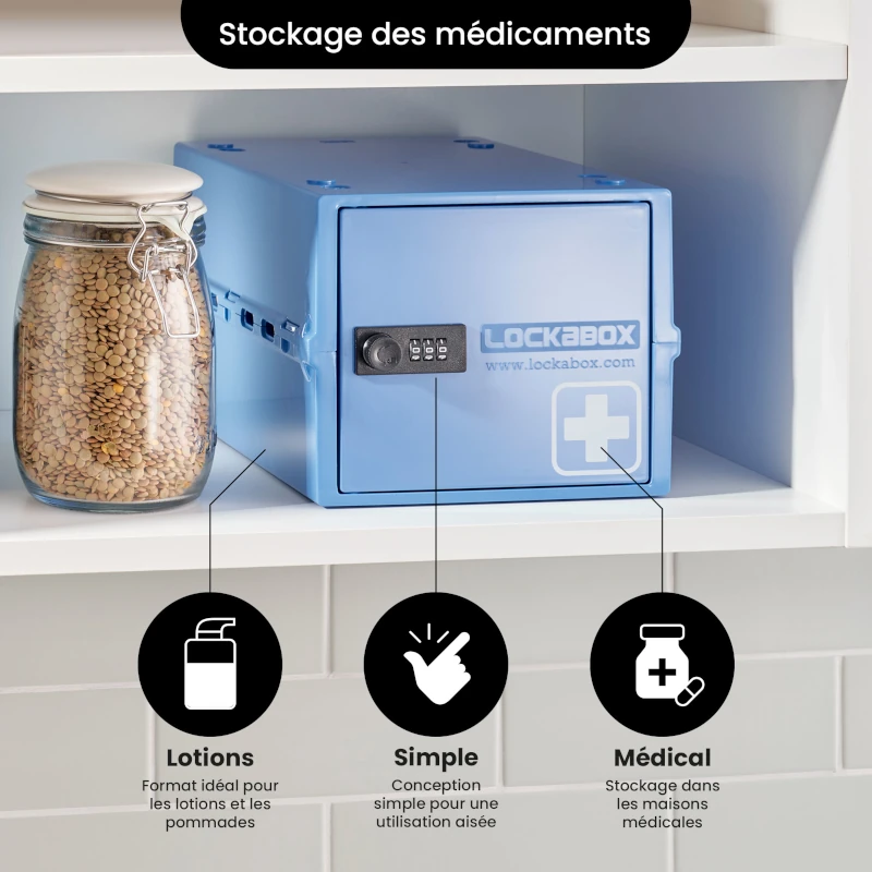 Coffre médicaments verrouillage Lockabox One Medi