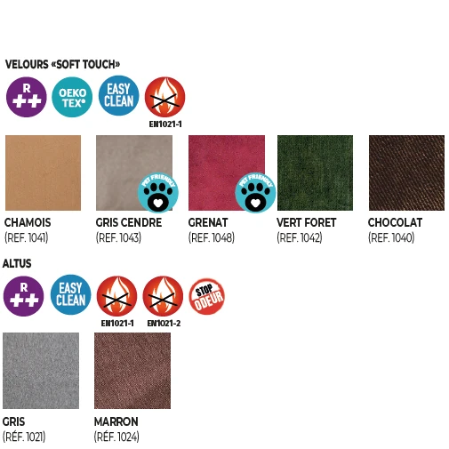 Coloris fauteuil releveur confort premium 1 moteur