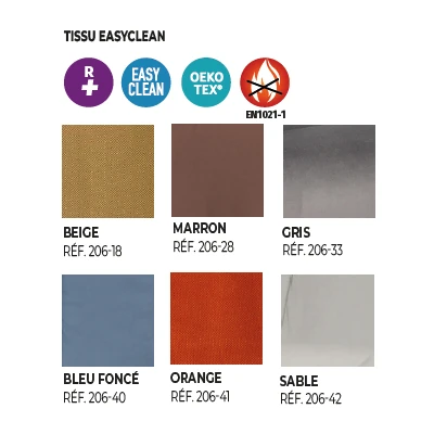 Coloris revêtement fauteuil releveur Emeraude 2 moteurs