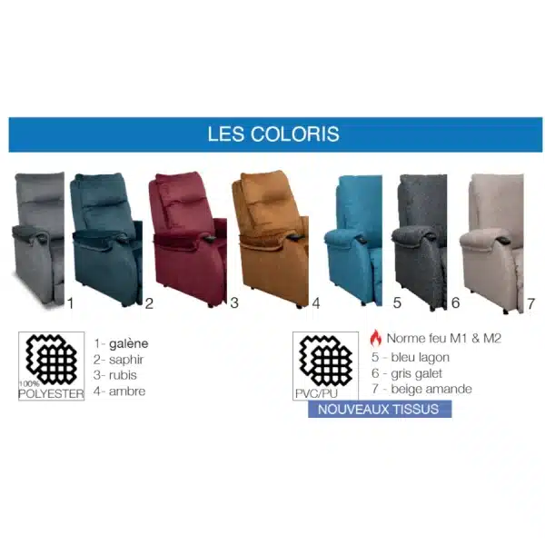 Coloris - fauteuil releveur Lux