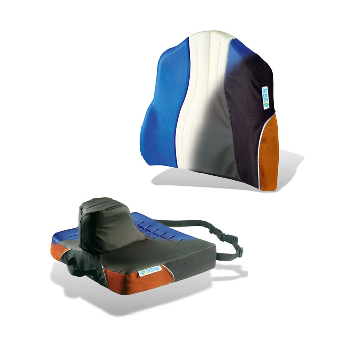 Dosseret et coussin avec butée réglable pour fauteuil roulant