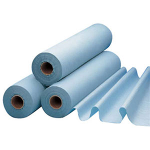 Draps d'examen bleus plastifiés 50x115 cm - 60 formats (12 rouleaux)