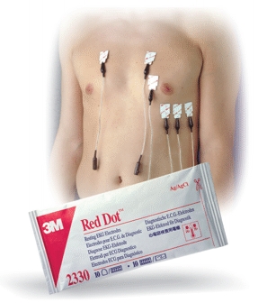 Electrodes 3M 2330 Red Dot de diagnostic - Adhésif conducteur