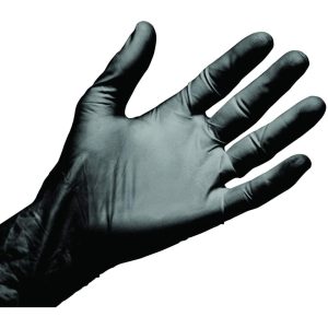 Gants nitrile noir non poudrés (Boîte de 100)