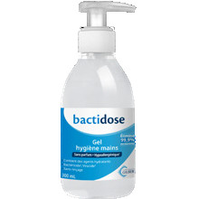 Gel hydroalcoolique Bactidose 300 ml avec pompe