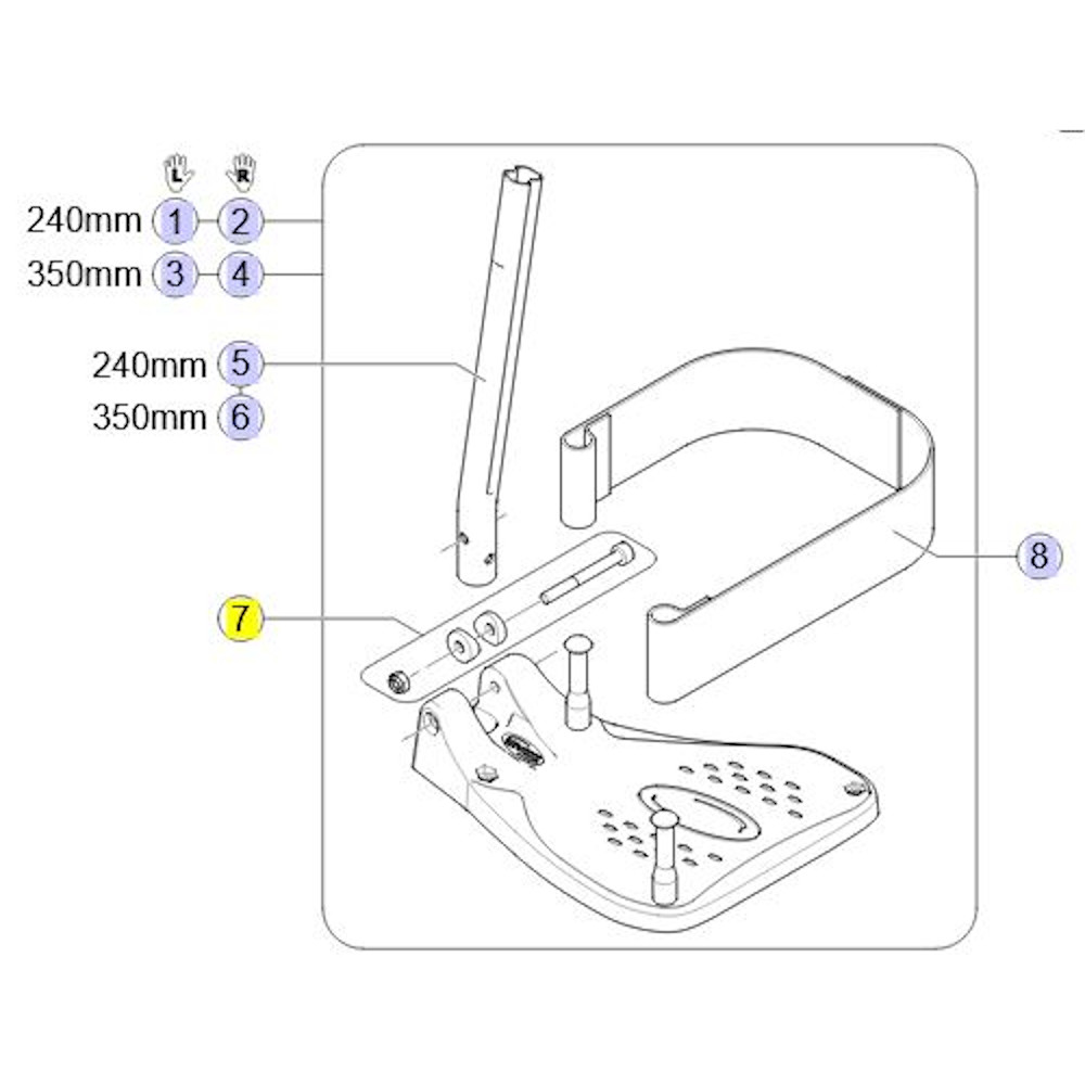 Pièces détachées pour palettes standards pour fauteuil roulant Kite