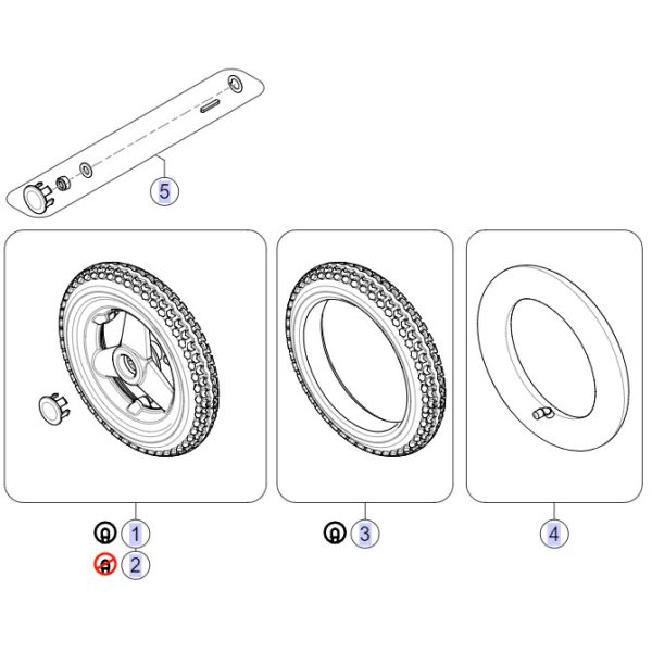 Pièces détachées pour roue arrière fauteuil roulant Fox