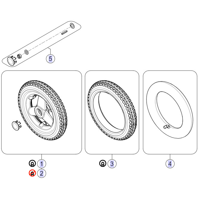 Pièces détachées pour roue arrière fauteuil roulant Fox