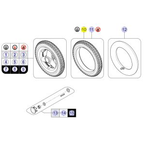 Pièces détachées pour roue arrière fauteuil roulant Kite Refresh
