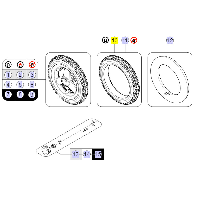 Pièces détachées pour roue arrière fauteuil roulant Kite Refresh