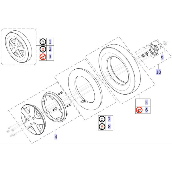 Pièces détachées pour roue arrière fauteuil roulant Storm 4