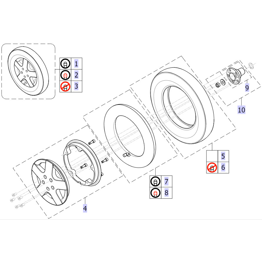 Pièces détachées pour roue arrière fauteuil roulant Storm 4