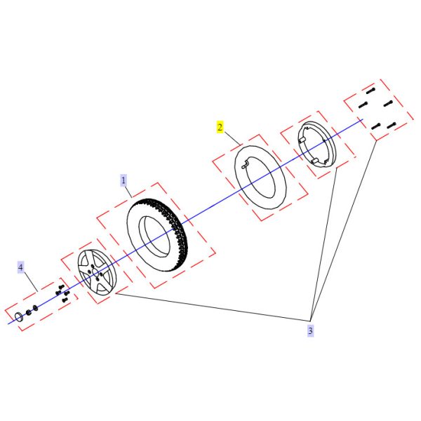 Pièces détachées pour roue arrière fauteuil roulant Stream