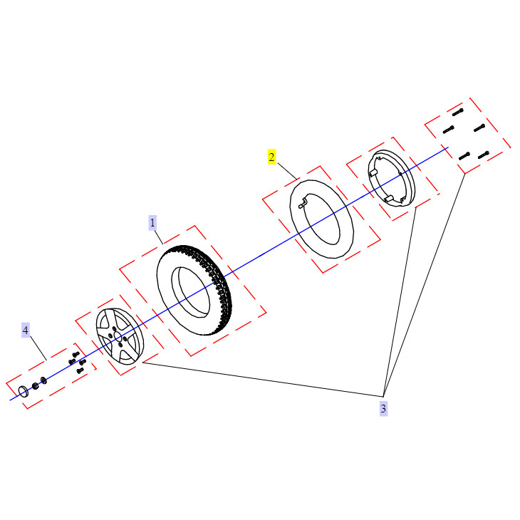Pièces détachées pour roue arrière fauteuil roulant Stream