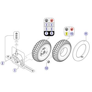 Pièces détachées pour roue avant 9'' fauteuil roulant Bora Refresh