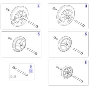 Pièces détachées pour roue avant fauteuil roulant Action 3NG et 4NG