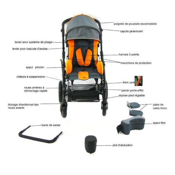 Poussette multi-réglable évolutive Rolly Pop pour enfant handicapé – Image 2