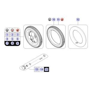 Pièces détachées pour roue arrière fauteuil roulant Kite