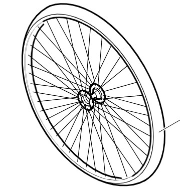 Roue arrière pour fauteuil roulant Kuschall (sans main-courante ni pneu)