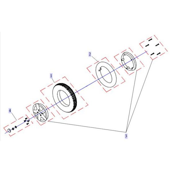 Pièces détachées pour roue arrière fauteuil roulant Storm 3