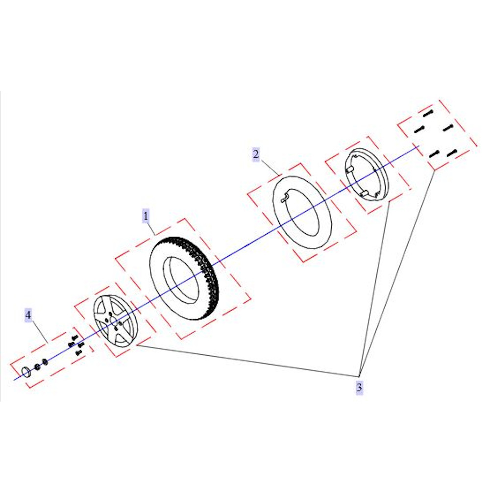 Pièces détachées pour roue arrière fauteuil roulant Storm 3