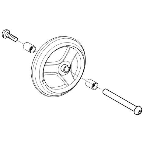 Roue avant 6'' moyeu 60 mm pour fauteuil roulant Action 3NG et 4NG