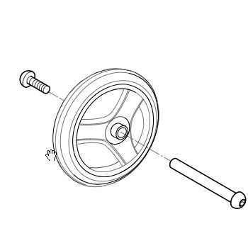 Roue avant 6'' moyeu 36 mm pour fauteuil roulant Action 3NG et 4NG