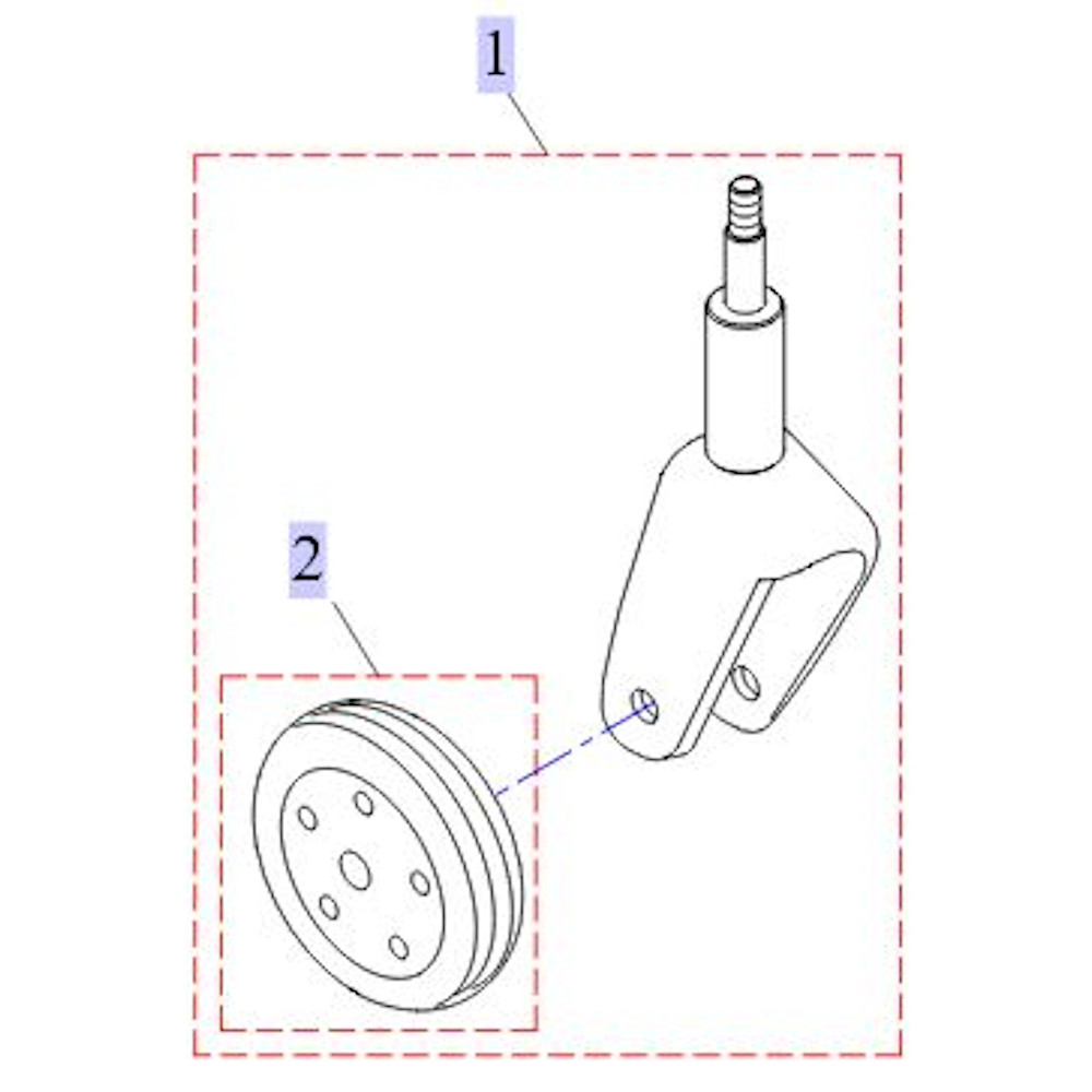 Pièces détachées pour roue avant fauteuil roulant Storm 3