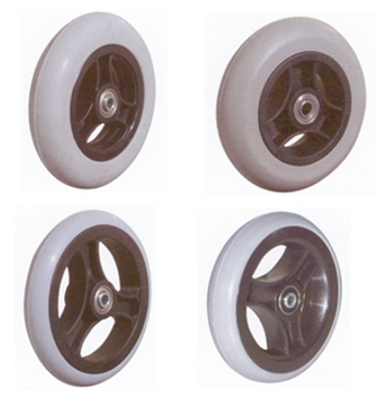 Roues avant avec axe pour fauteuils roulants manuels